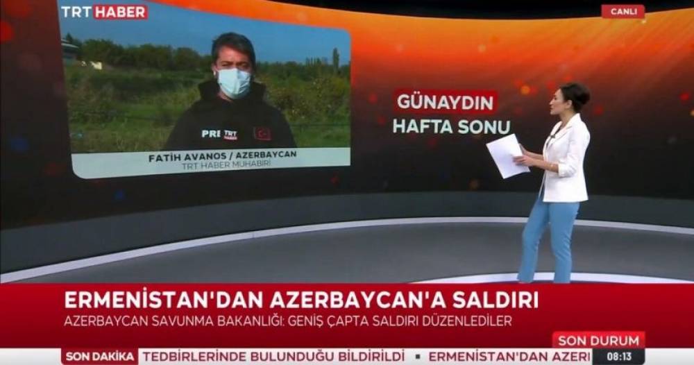 Թուրքական TRT հեռուստաընկերությունը ադրբեջանական կողմից առաջնագծին մոտ ունի նաև թղթակից. սա ևս նախօրոք պատրաստության վկայություն է