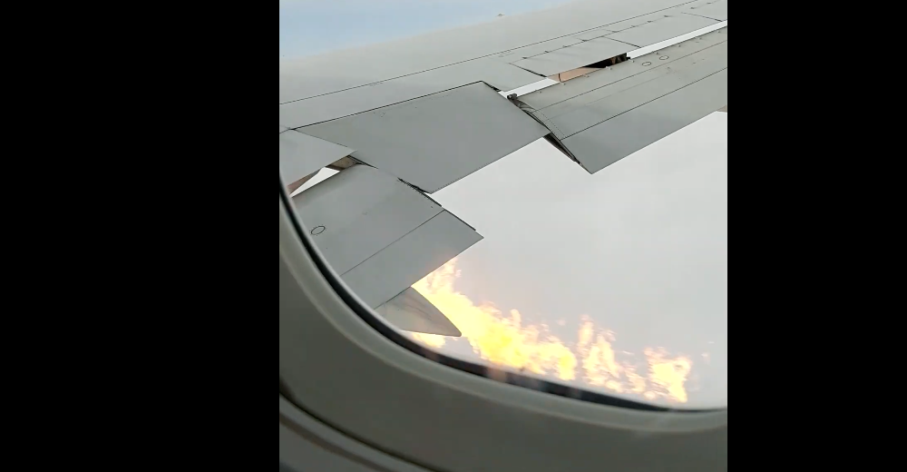 Ինքնաթիռն արտակարգ վայրէջք է կատարել թռիչքի ժամանակ աջ թևի վրա բռնկված հրդեհի պատճառով (տեսանյութ)