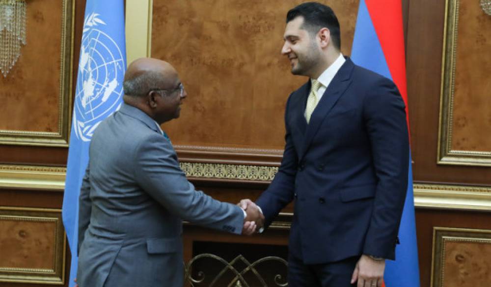 Փոխվարչապետ Մաթևոսյանն այսօր ընդունել է ՄԱԿ-ի Գլխավոր ասամբլեայի նախագահ Աբդուլլա Շահիդին