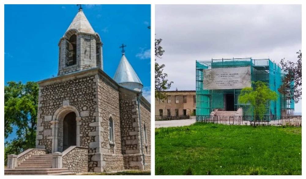 Շուշիի Հովհաննես Մկրտիչ կամ Կանաչ ժամ հայկական եկեղեցին լրիվ ավերվել է ադրբեջանցիների կողմից