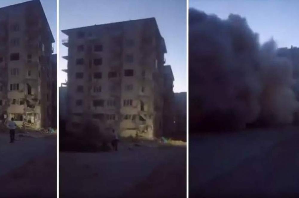 Թուրքիայում տղամարդը քարի մի հարվածով փլուզել է երկրաշարժից վնասված շենքը (տեսանյութ)