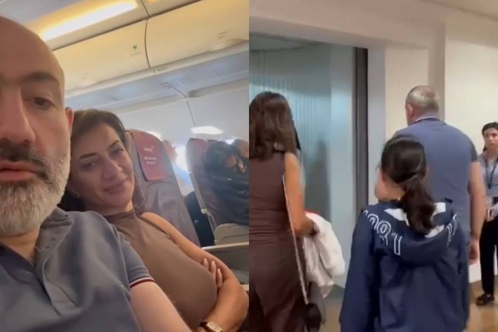 Փաշինյանը կնոջ ու դստեր հետ Երևանից հեռանում է սովորական օդանավով. (տեսանյութ)