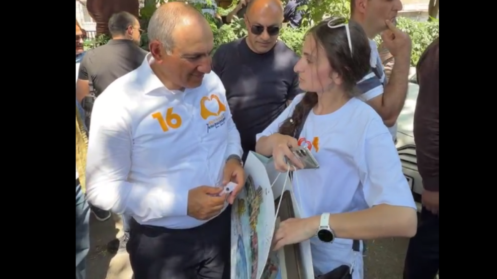 Ա՛յ դու կկու, հիմա՛ր կկու, քանի՞ փոքրիկ ձագ ունես դու. Փաշինյանի հետ լուսանկարվելու հետին պլանում արտասանում է կինը