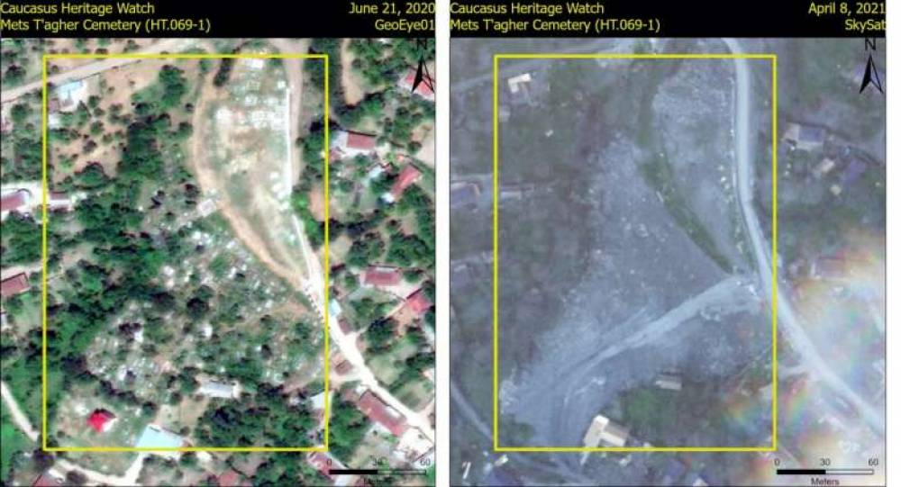 Ադրբեջանցիները ոչնչացրել են Հադրութի շրջանի Մեծ Թաղեր գյուղի գերեզմանատունը