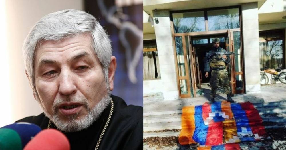 Թուրքին ներող դավաճաններ, տեսեք թե ոնց է ձեր սիրելի ասկյարը Շուշիում պղծում Արցախի դրոշը․ Տ․ Պետրոս քահանա Վանեցի