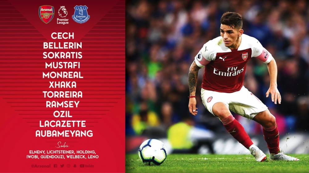 Արսենալի մեկնարկային կազմն Էվերթոնի դեմ խաղում