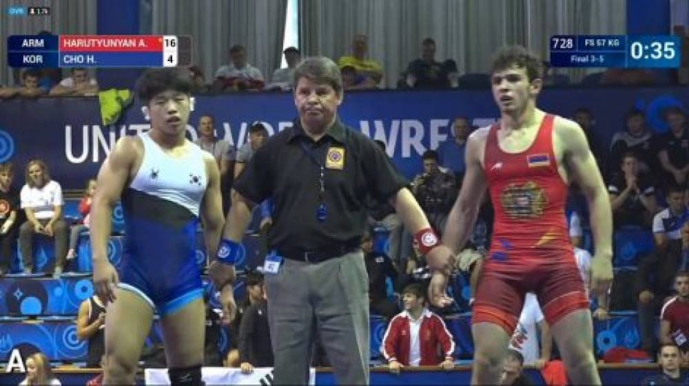 Արսեն Հարությունյանը 3-րդ տեղը գրավեց ըմբշամարտի աշխարհի առաջնությունում